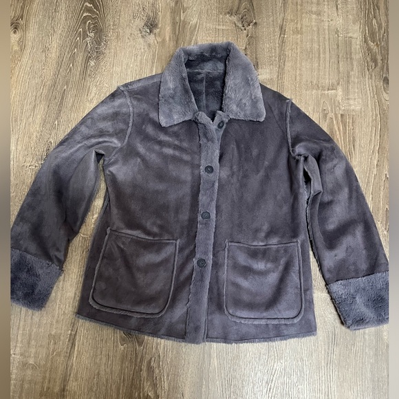 Brandon Thomas New Reversible Faux Suede Fur Jacket SZ M - Picture 1 of 5